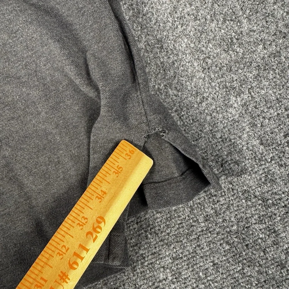 Vintage Polo Ralph Lauren Polo Shirt Men L Grey 100% Cotton Pique Blue Pony